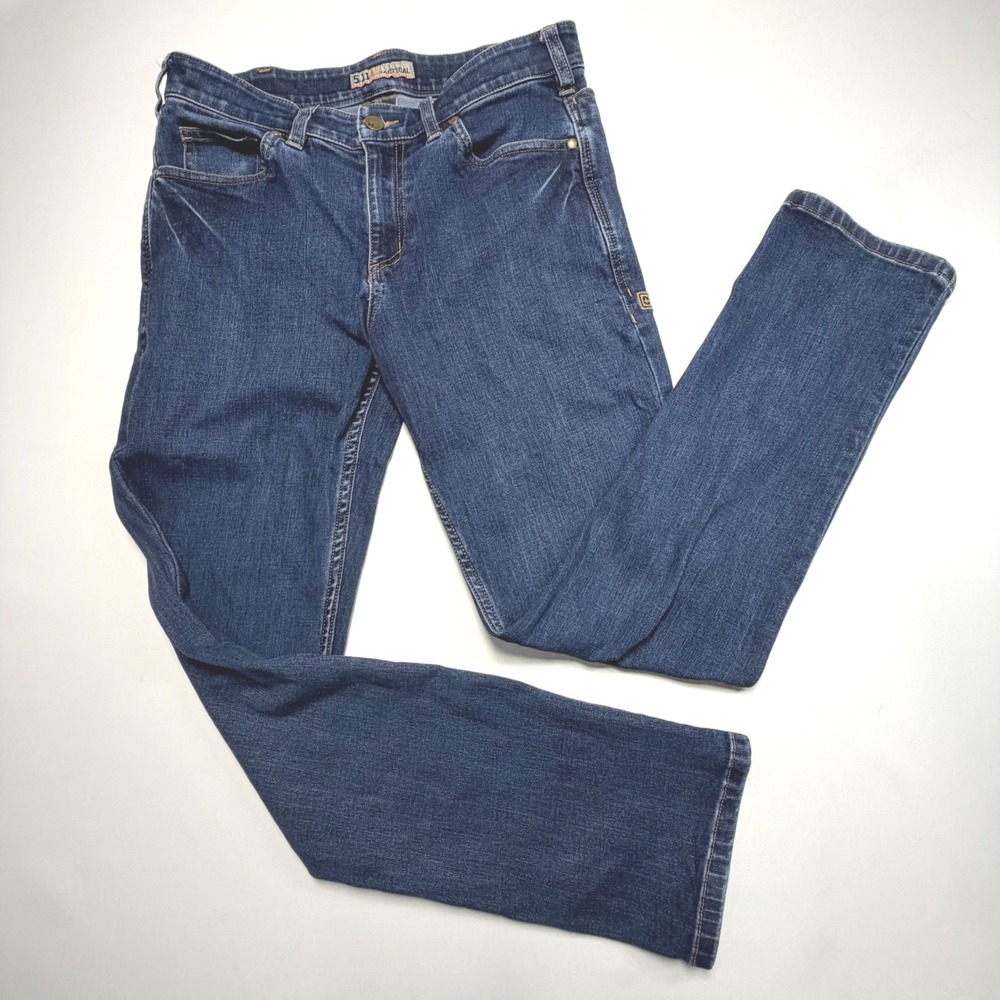5.11 Tactical Jeans Womens 6‎ Straight Stretch Dark Wash Utility Denim